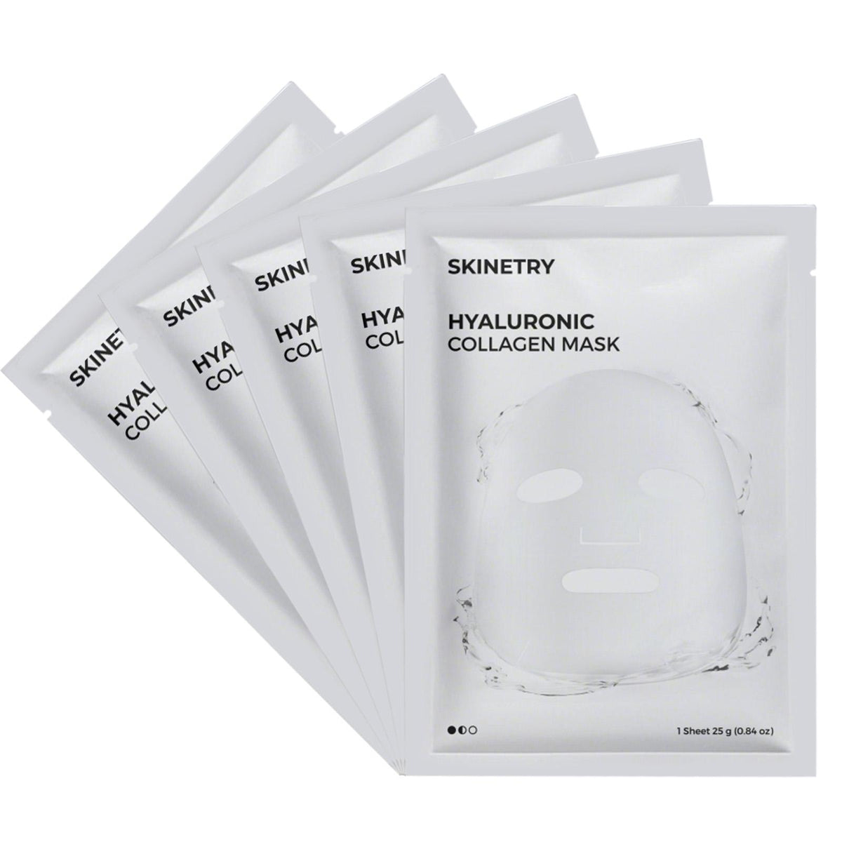SKINETRY Hyaluronic & Centella Collagen Mask 5 Pack – Hydrating, Moisturizing, Refreshing Korean Aloe Facial Sheet Masks for Glowing Skin Gift
