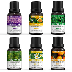 SKINETRY Natural Essential Oil Massage Set – 6 Individual Scents for Relaxation, Stress Relief & Full-Body Care