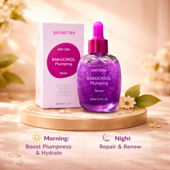 SKINETRY Bakuchiol Plumping Face Serum - Retinol Natural Alternative for Sensitive Skin, with Niacinamide & Hyaluronic Acid, (1.01oz / 30ml)