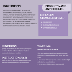 SKINETRY Anti Cellulite Massage Oil and Silicone Body Brush – Collagen and Stem Cell Skin Tightening Formula for Smoothing and Firming (8 fl oz / 240ml)