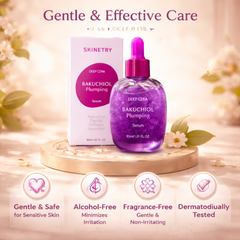 SKINETRY Bakuchiol Plumping Face Serum - Retinol Natural Alternative for Sensitive Skin, with Niacinamide & Hyaluronic Acid, (1.01oz / 30ml)